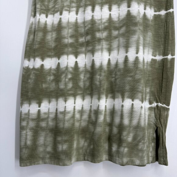 GAP T Shirt Dress Tie Dye Cotton Shift Short Sleeves Casual Green Cream Summer - Picture 9 of 10